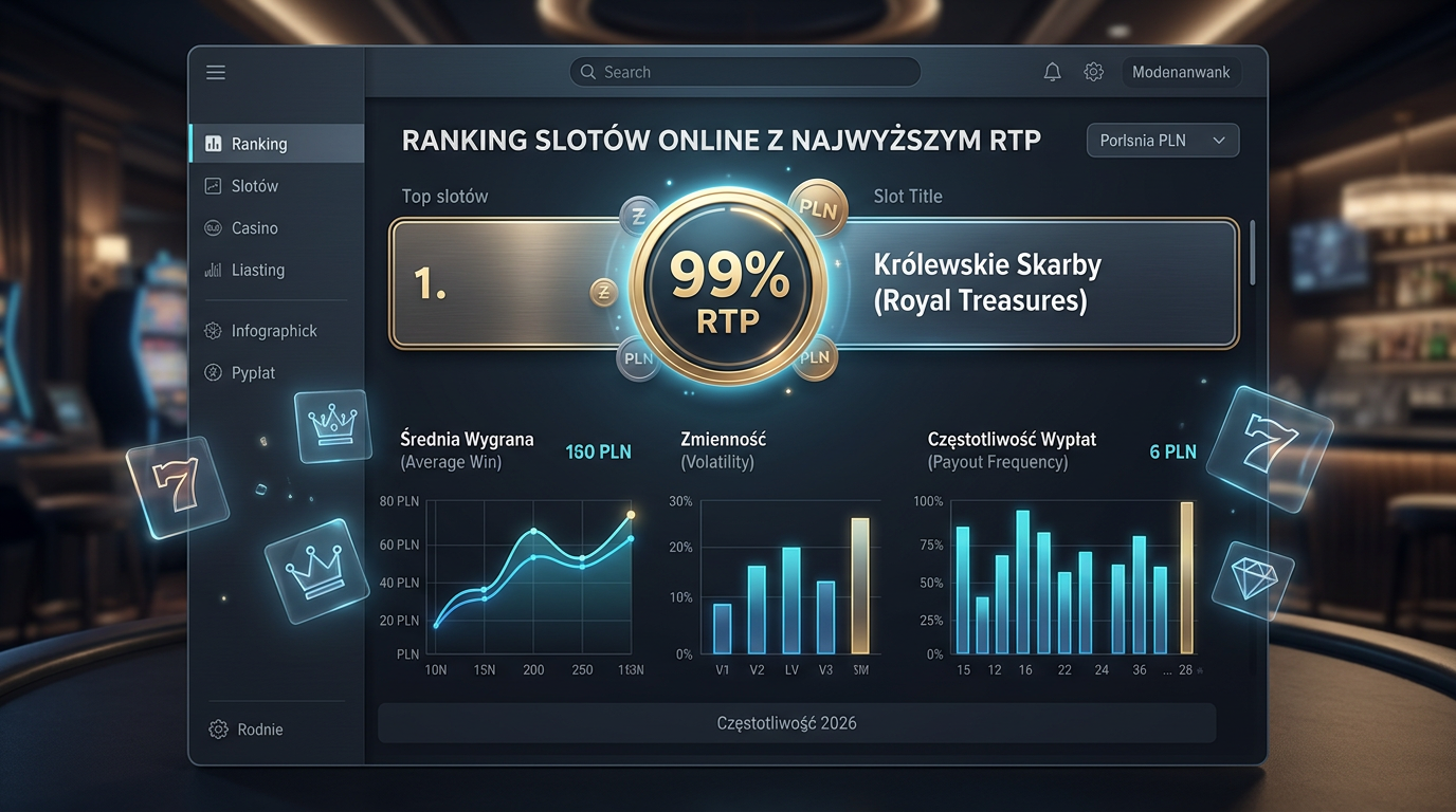 Digital dashboard showing high RTP slot statistics in a futuristic casino
